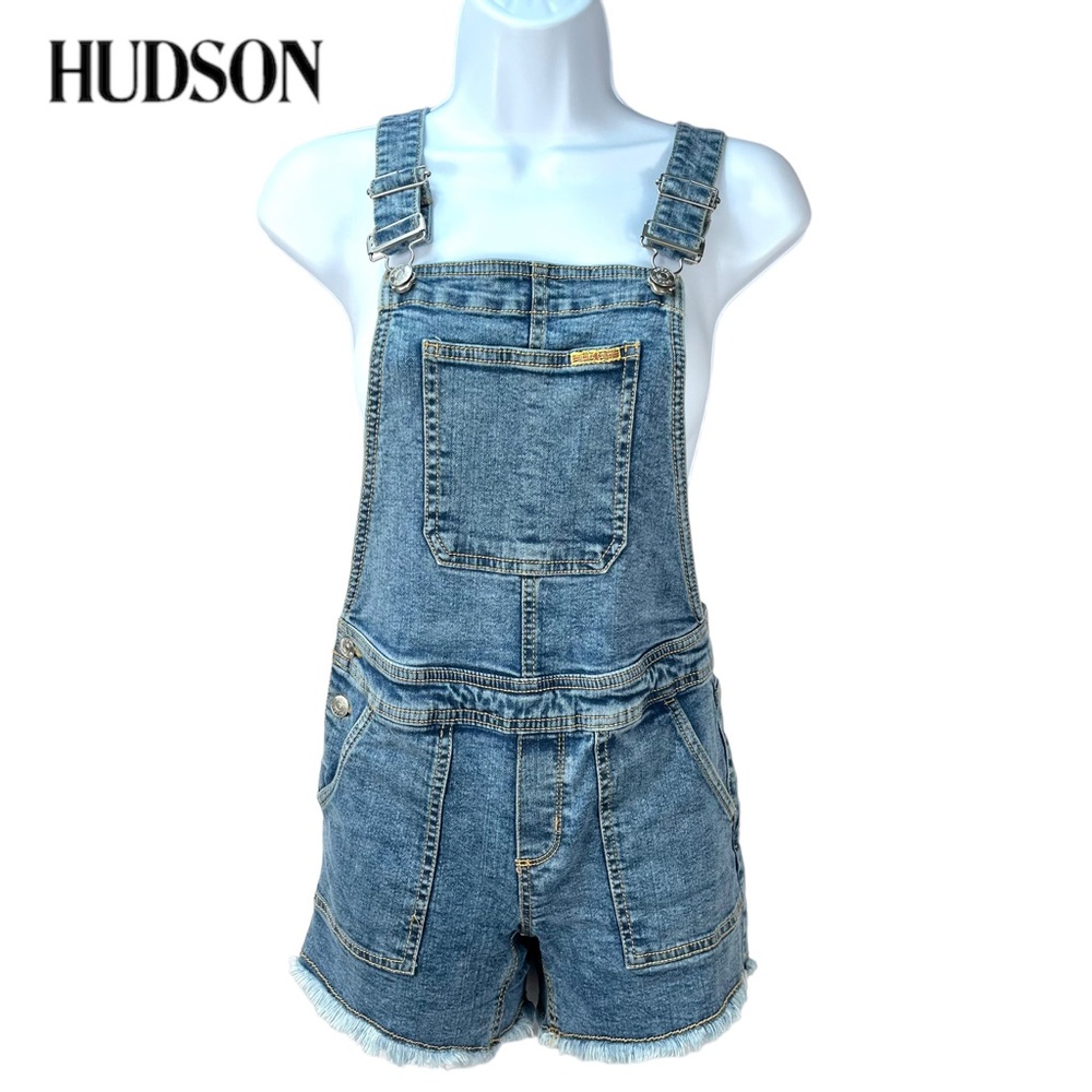 Hudson | Big Girl’s Size 12 | Shortall Acid Wash Blue Denim Overall Shorts‎
